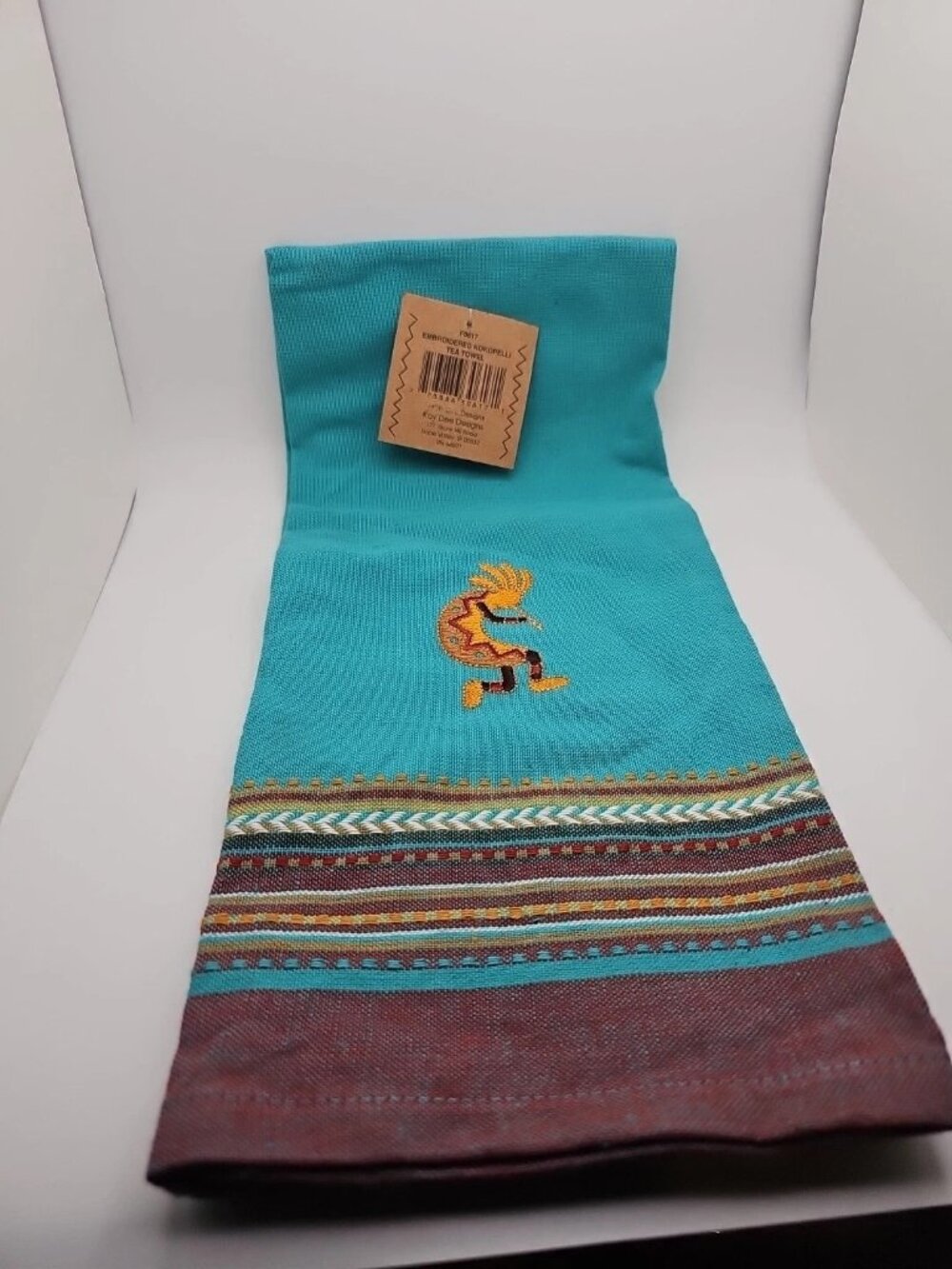 Kokopelli Tea Towel Kay Dee Embroidered Kokopelli Pattern